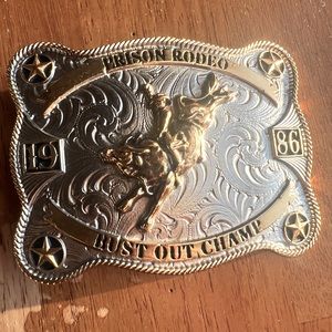 MONTANA SILVERSMITHS PRISON RODEO BELT BUCKLE